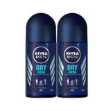 Nivea Dry Fresh Antiperspirant Ter Önleyici Leke Yapmayan Erkek Roll-On Deodorant 50 ml x 2