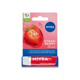 Nivea Dudak Bakim Kremi Ve Dudak Parlatici Cilek 4,8Gr,24 Saat Nem,Cilek Kokusu, Hafif Kirmizi Isilt