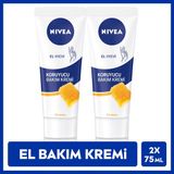Nivea El Kremi 2 x 75 ml Bal Mumu Shea Yağı ve Vitamin E İçerikli Hızla Emilen Nemlendirici