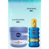 Nivea El ve Vücut Pürüzsüzleştirici Bakım Kremi 400 ml ve Güneş Spreyi 200 ml Koruma & Ferahlık 30
