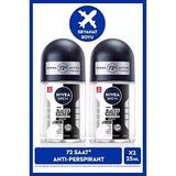 Nivea Erkek Roll-On Black&White Invisible Original 25Ml 72 Saat Anti-Perspirant 2 Adet