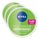 NIVEA Ferahlatıcı Hydro Nemlendirici Yüz Kremi 100 ml, Yağlı Ciltler İçin, Makyaj Bazı, 24 Saat Cilt Nemlendirici, Yağlı His Bırakmayan Formül (3 paketi)