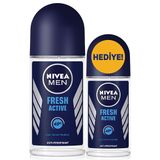 Nivea Fresh Active 50 ml Erkek Roll-On + 25 ml Roll-On