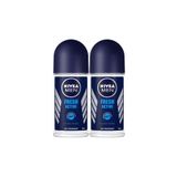 Nivea Fresh Active Antiperspirant Ter Önleyici Leke Yapmayan Erkek Roll-On Deodorant 50 ml x 2