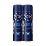 Nivea Fresh Active Antiperspirant Ter Önleyici Leke Yapmayan Erkek Sprey Deodorant 150 ml x 2