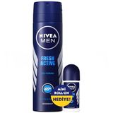 NIVEA Fresh Active Erkek Sprey Deodorant 150 ml + NIVEA Fresh Active Erkek Mini Roll-on 25 ml