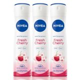 Nivea Fresh Cherry 3x150 ml Kadın Sprey Deodorant
