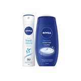 Nivea Fresh Kadın Sprey 150 Ml Ve Creme Care Duş Jeli 250 Ml