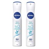 Nivea Fresh Natural 2x200 ML Kadın Sprey Deodorant
