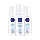 Nivea Fresh Natural 3x75 ml Kadın Sprey Deodorant