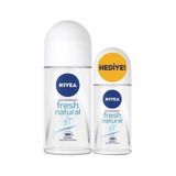 Nivea Fresh Natural 48H Kadın Roll-On Deodorant 50 ML + Roll-On Deodorant 25 ML