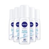 Nivea Fresh Natural 5x75 ml Kadın Sprey Deodorant