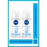 Nivea Fresh Natural Kadın Roll On Deodorant5 50 ml x2 Adet, 48 Saat Anti-Perspirant Koruması
