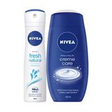 Nivea Fresh Natural Kadın Sprey 150 Ml + Creme Care Duş Jeli 250 Ml