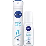 Nivea Fresh Natural Kadın Sprey Deodorant 150 ml ve Pump 75 Ml,48 Saat Koruma,uzun Süren Ferahlık