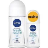Nivea Fresh Natural Roll-On 50+25 Ml 2Li Paket Kadin Roll-On Deodorant