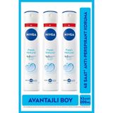 Nivea Fresh Natural Sprey Deodorant Antiperspirant 200 ml x 3 Adet