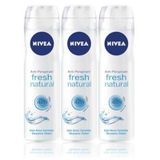 Nivea Fresh Naturals 3x150 ml Kadın Sprey Deodorant