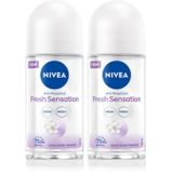 NIVEA Fresh Sensation Kadın Roll On Deodorant 50 ml,72 Saat Anti-Perspirant Koruma (2 paketi)