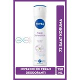 NIVEA Fresh Sensation Kadın Sprey Deodorant 150ml 72 Saat Ter Koruması, YLD5054