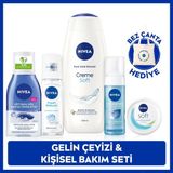 NIVEA Gelin Çeyiz Seti, Creme Soft Duş Jeli 500ml, Canlandırıcı Yüz Temizleme Köpüğü 150ml, Pump Deodorant 150ml ve Nemlendirici Bakım Kremi 100ml