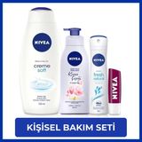 Nivea Gelin Çeyiz Seti, Creme Soft Duş Jeli, Kiraz Çiçeği Nemlendirici Vücut Losyonu, Sprey Deodorant ve Dudak Kremi, Kadın Bakım Seti