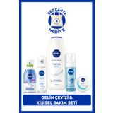 NIVEA Gelin Çeyiz Seti, Duş Jeli 500ml, Yüz Yıkama Köpüğü, Deodorant, Göz Makyaj Temizleyici, Krem,Çantalı