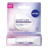 NIVEA Glowy Lips Nemlendirici Dudak Parlatıcısı ve Bakım Kremi 10 ml,Hyaluronik Asit,Gliserin,E Vitamini,Şeffaf Renkli