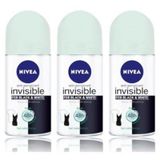 Nivea Invisible Black & White 3x50 ml Kadın Roll-on