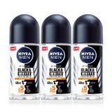 Nivea Invisible Black White Men Güçlü Etki 3x50 ml Erkek Roll-On Deodorant