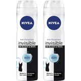 Nivea Invisible Black& White Pure 2x150 ml Kadın Sprey Deodorant
