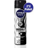 Nivea Invisible Black&Whıte Sprey Deodorant 150 ml Erkek (2'Li Avantaj Paket)