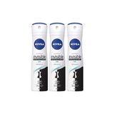 NIVEA Kadın İnvisible Black And White Pure 150 ml Deodorant 3 Adet