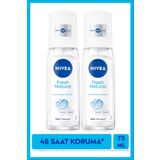 NIVEA Kadın Pump Sprey Deodorant 75ml, 48 Saat Ter Koruması, Uzun Süren Ferahlık, Okyanus Özleri, X2 Adet