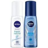 NIVEA Kadın Pump Sprey Deodorant Fresh Natural 75Ml + Men Pump Sprey Deodorant Fresh Active 75Ml Lws