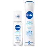 NIVEA Kadın Pump Sprey Deodorant Fresh Natural 75ml, Ter Kokusuna Karşı 48 Saat Koruma, Ferahlık + NIVEA Kadın Sprey Deodorant Fresh Natural 150 ml