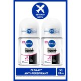 NIVEA Kadın Roll-on Deodorant Black&White Invisible Clear 25ml, 72 Saat Anti-perspirant Ter Koruması