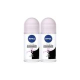 NIVEA Kadın Roll-on Deodorant Black&white Invisible Clear 50ml, 72 Saat Anti-perspirant, X2 Adet P07264