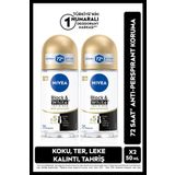 NIVEA Kadın Roll-on Deodorant Black&White Invisible İpeksi Pürüzsüzlük 50ml, 72 Saat Koruma, X2 Adet