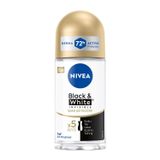 NIVEA Kadın Roll On Deodorant Black&White Invisible İpeksi Pürüzsüzlük 72 Saat Anti-perspirant Koruma 50ml