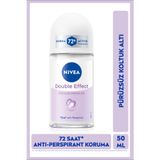 NIVEA Kadın Roll-on Deodorant Double Effect 50ml,72 Saat Anti-perspirant Ter Koruması,Pürüzsüz Koltuk Altı