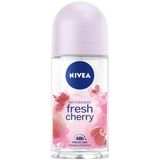 NIVEA Kadın Roll-on Deodorant Fresh Cherry 50ml, Gün Boyu Ferahlık, Kiraz Kokusu, 48 Saat Ter Koruması 157698