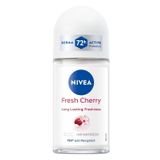 NIVEA Kadın Roll On Deodorant Fresh Cherry, 72 Saat Anti-perspirant Koruma, 50ml