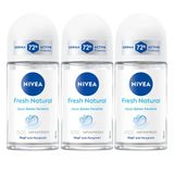 NIVEA Kadın Roll-On Deodorant Fresh Natural 50 ml,72 Saat Anti-perspirant Koruma, Eşsiz Fresh Koku,x3 Adet