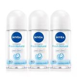 NIVEA Kadın Roll-on Deodorant Fresh Natural 50ml, 48 Saat Koruma, X3 Adet P10849