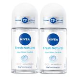 NIVEA Kadın Roll On Deodorant Fresh Natural 50ml, 72 Saat Anti-perspirant Koruma, Avantajlı Paket,x2 Adet