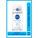 NIVEA Kadın Roll-on Deodorant Fresh Natural 50ml, 72 Saat Anti-Perspirant Ter Koruması, Alkolsüz