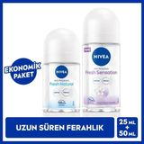Nivea Kadın Roll-On Deodorant Fresh Sensation 50 ml ve Fresh Natural 25 ml Gün Boyu Ferahlık - 150 ml