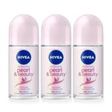 NIVEA Kadın Roll-on Deodorant Pearl&Beauty 50ml, 48 Saat Anti-perspirant Ter Koruması, X3 Adet P07293