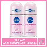 Nivea Kadın Roll-on Deodorant Pearl&Beauty 50ml, 72 Saat Terleme Karşıtı, Çiçeksi Koku, X2 Adet, Avantajlı Paket